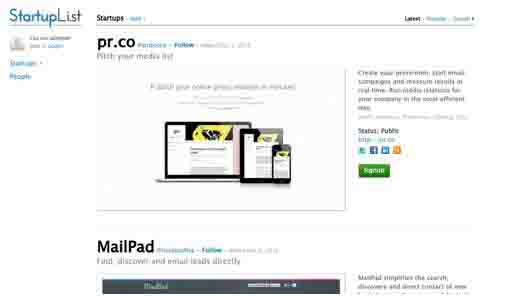 StartupList