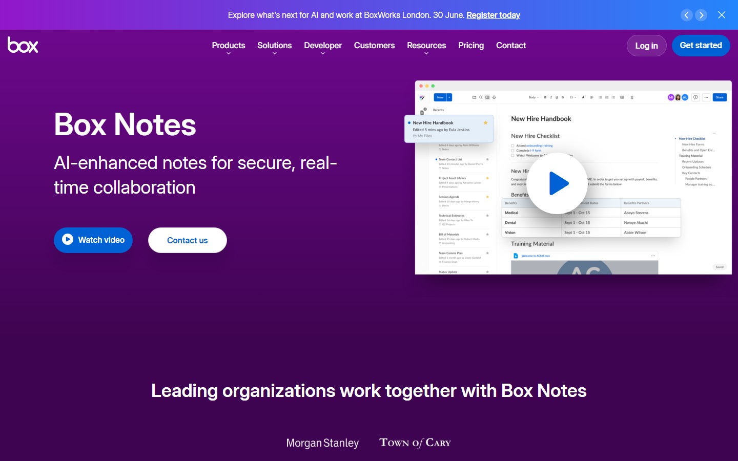 Box notes screenshot
