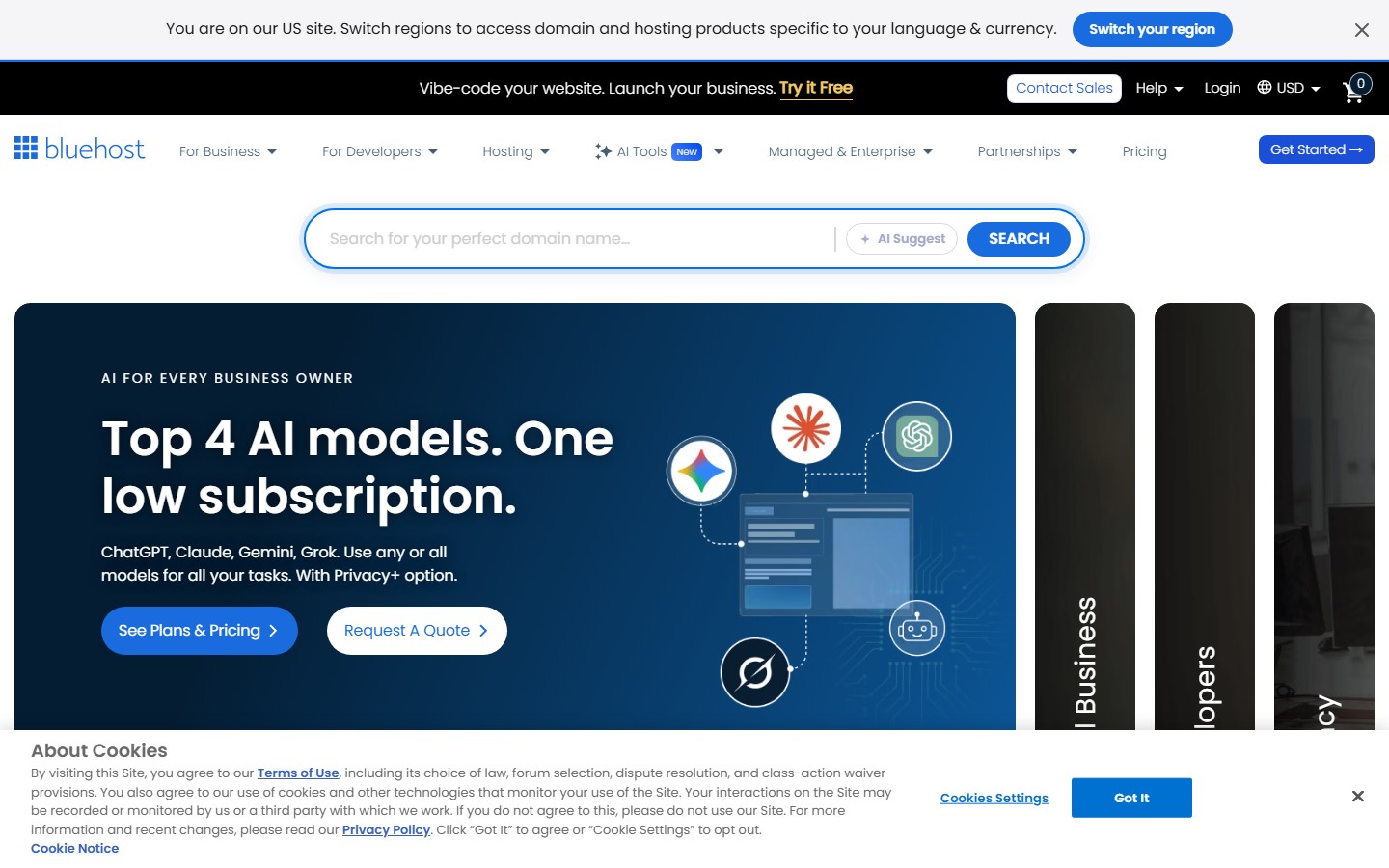 Bluehost screenshot