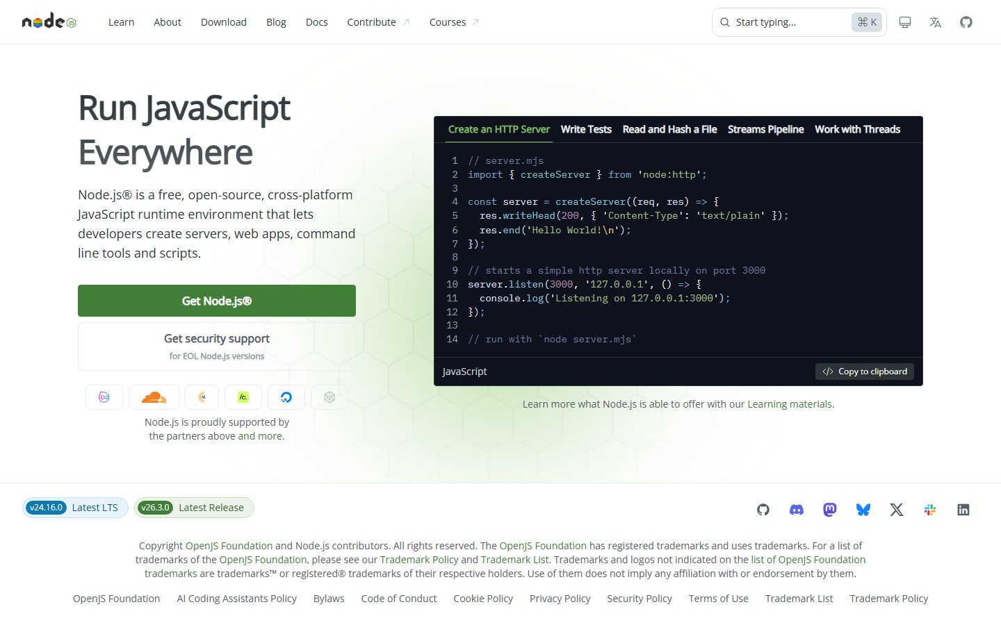 Node.js screenshot