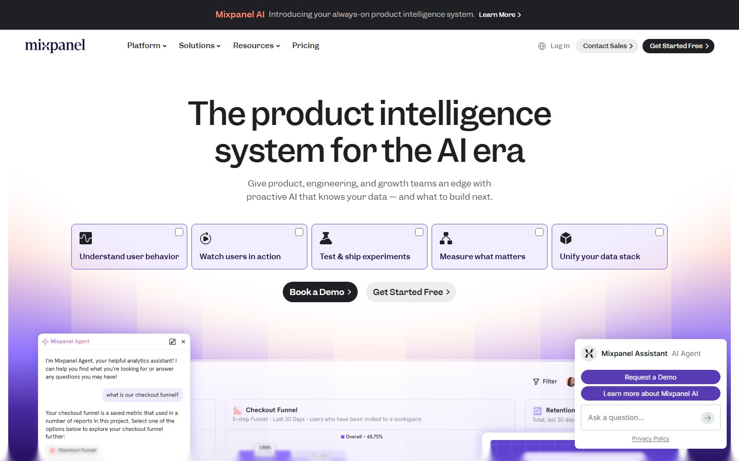 Mixpanel screenshot