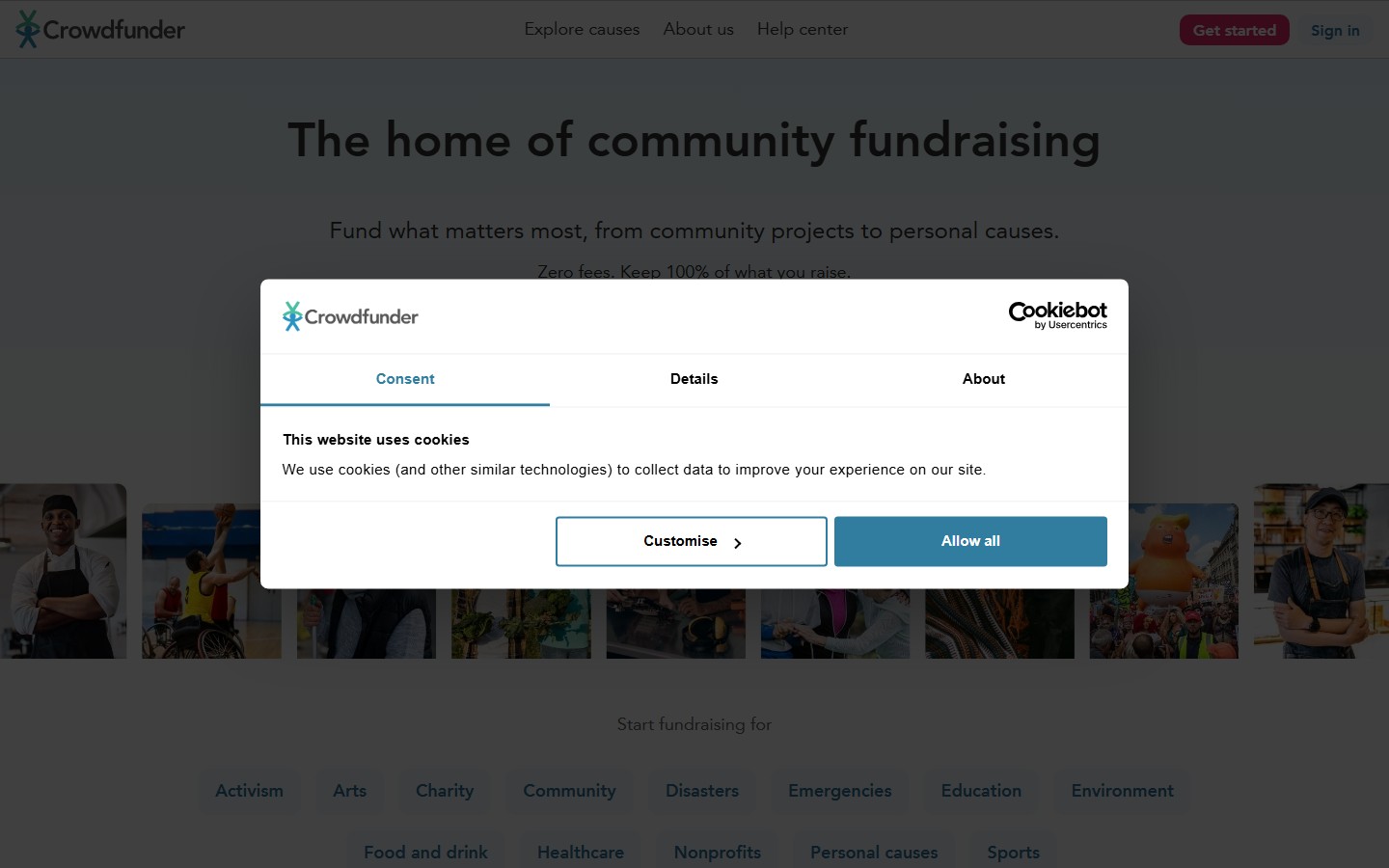 Crowdfunder screenshot