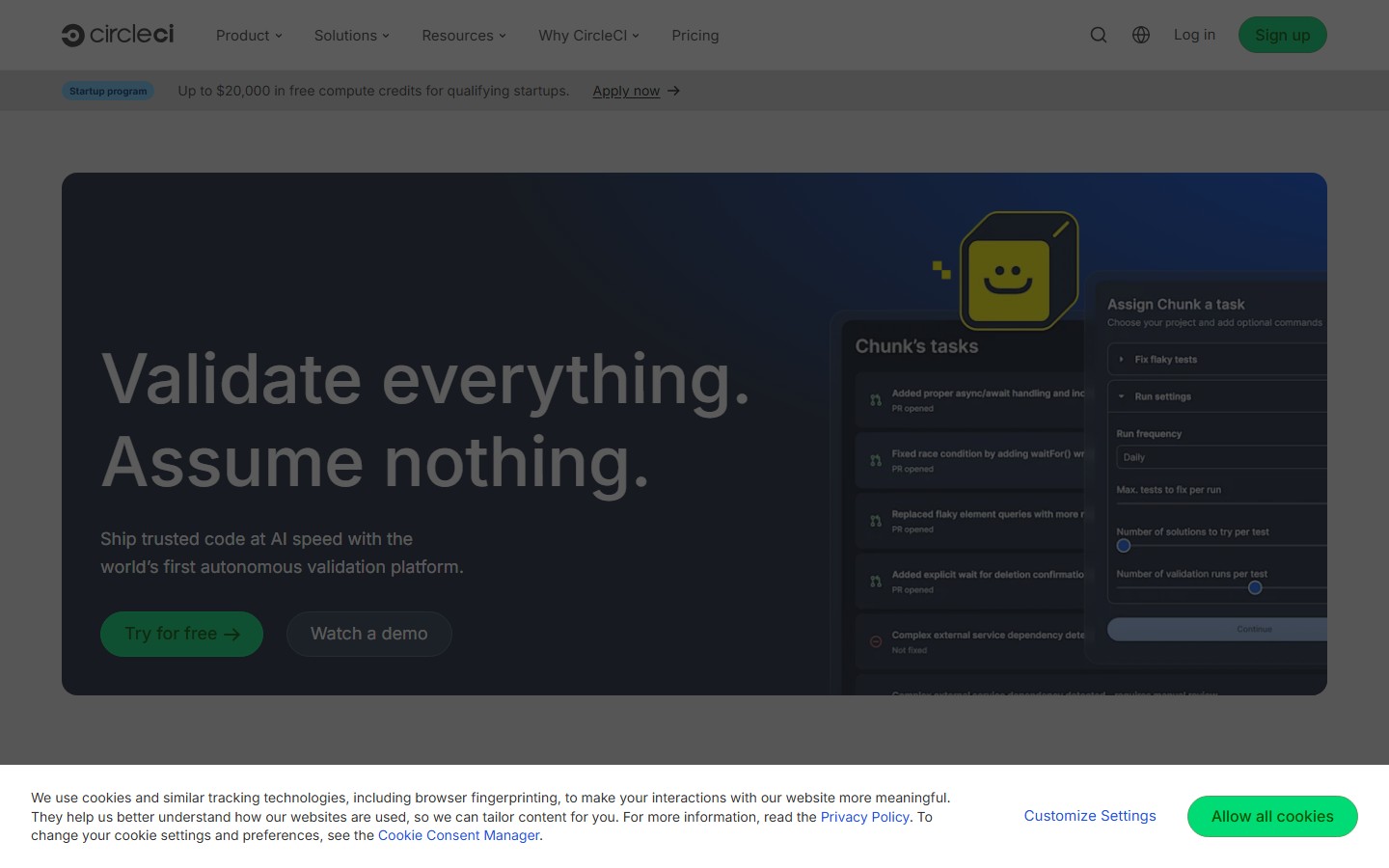 CircleCI screenshot