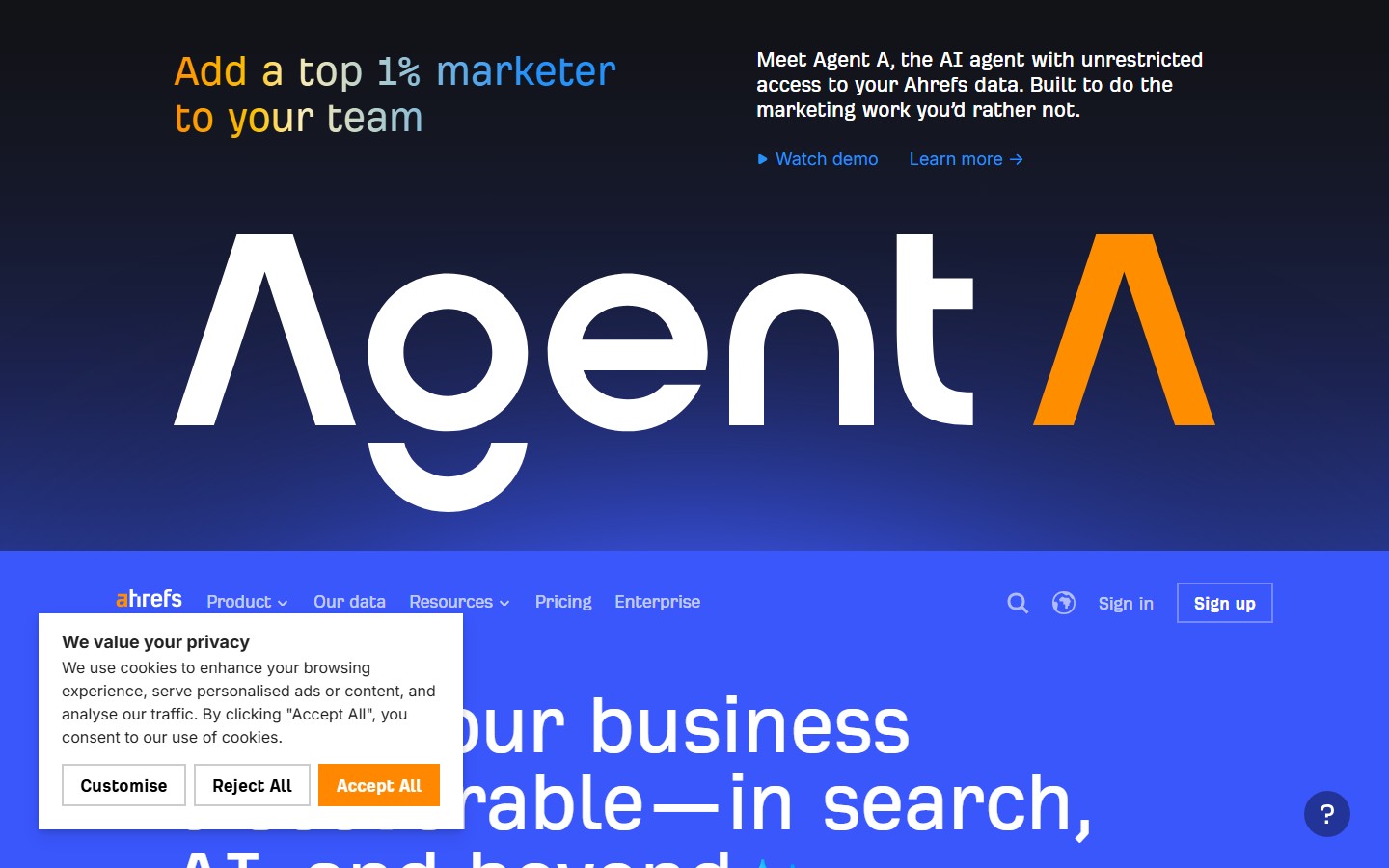 Ahrefs screenshot